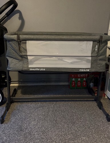 Miniuno grey bedside crib next - miniuno,